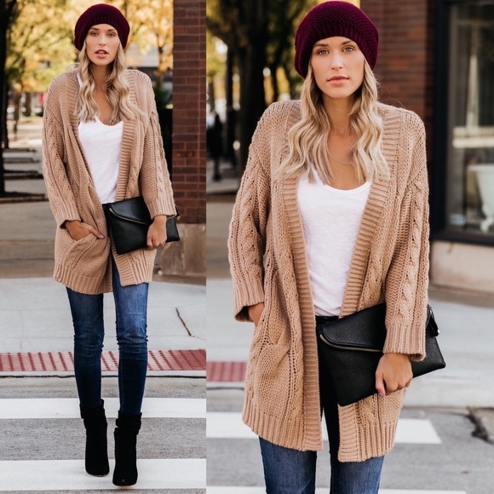 Douglas Pocketed Cable Knit Cardigan
